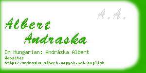 albert andraska business card