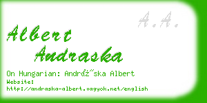 albert andraska business card